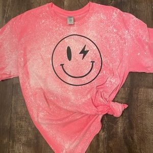 Bleached smile face shirt
